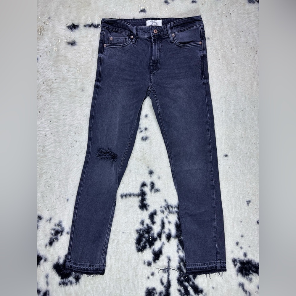 We The Free Women’s Black Distressed Stretch Skinny Denim Jeans Size 28